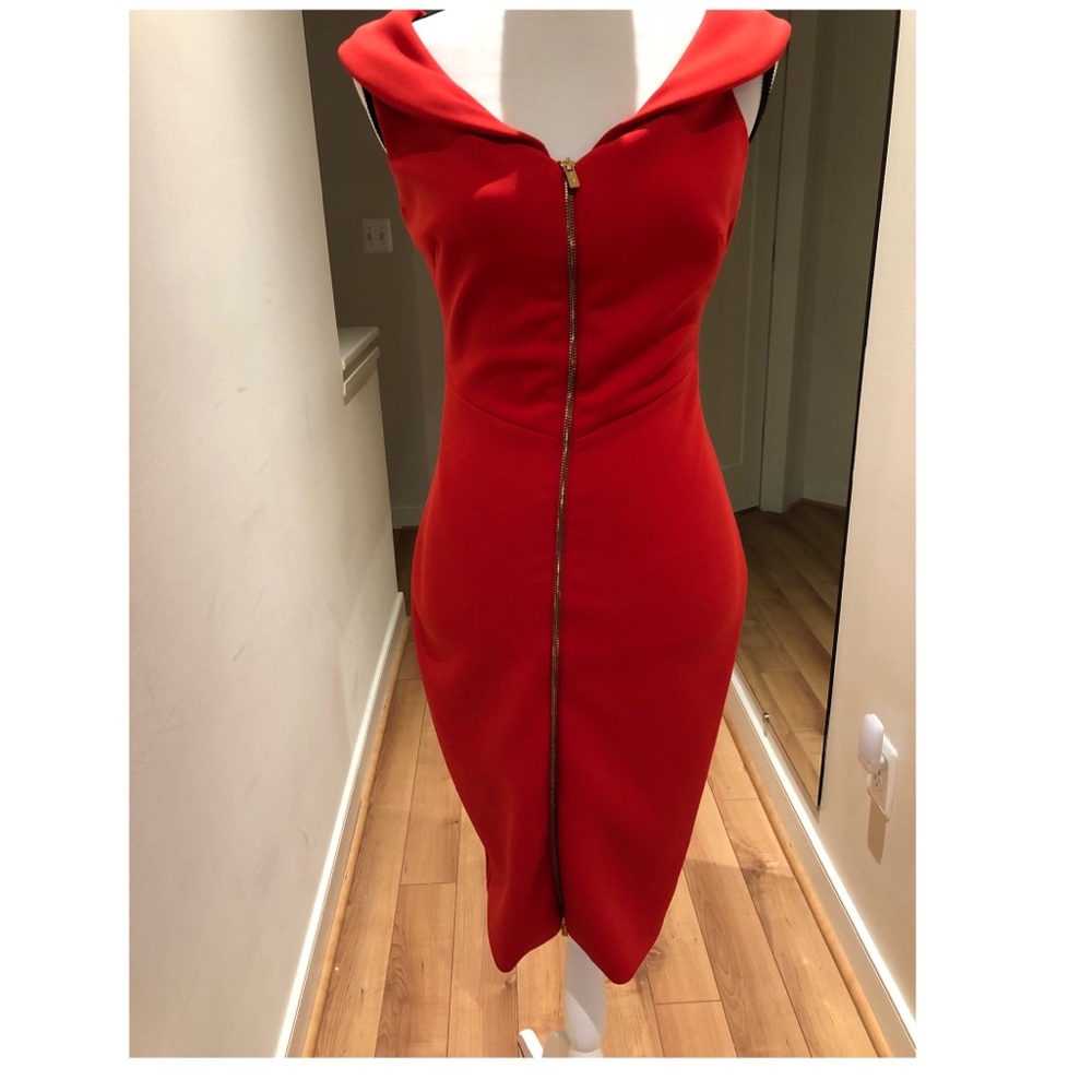 Red Calvin Klein dress w/ zipper in front